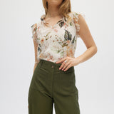 Olive Essential High-Rise Pants front 2