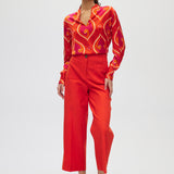 Orange Essential High-Rise Pants front