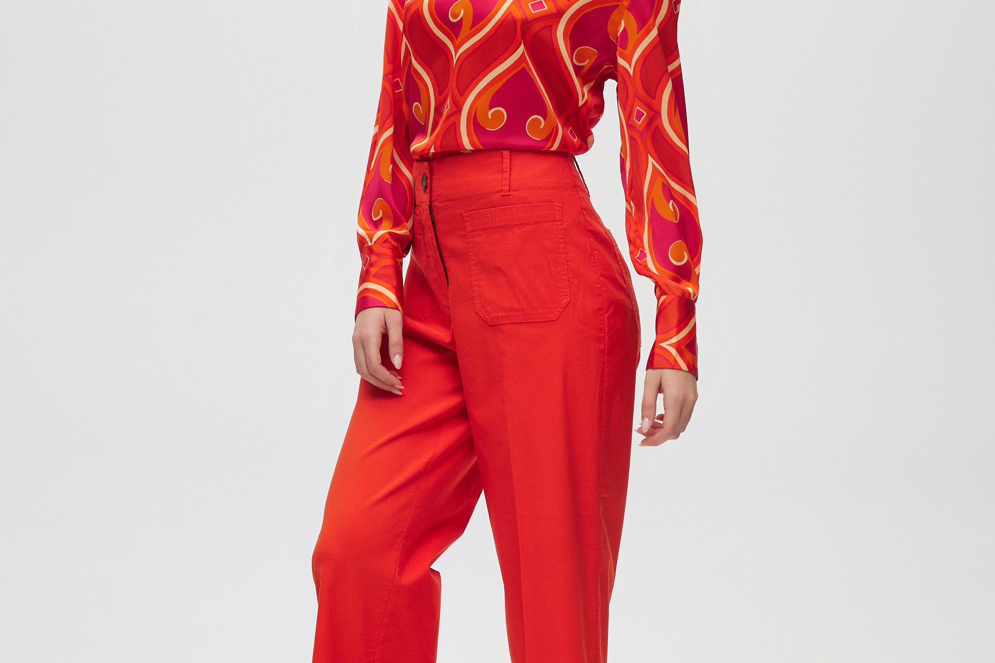 Orange Essential High-Rise Pants side