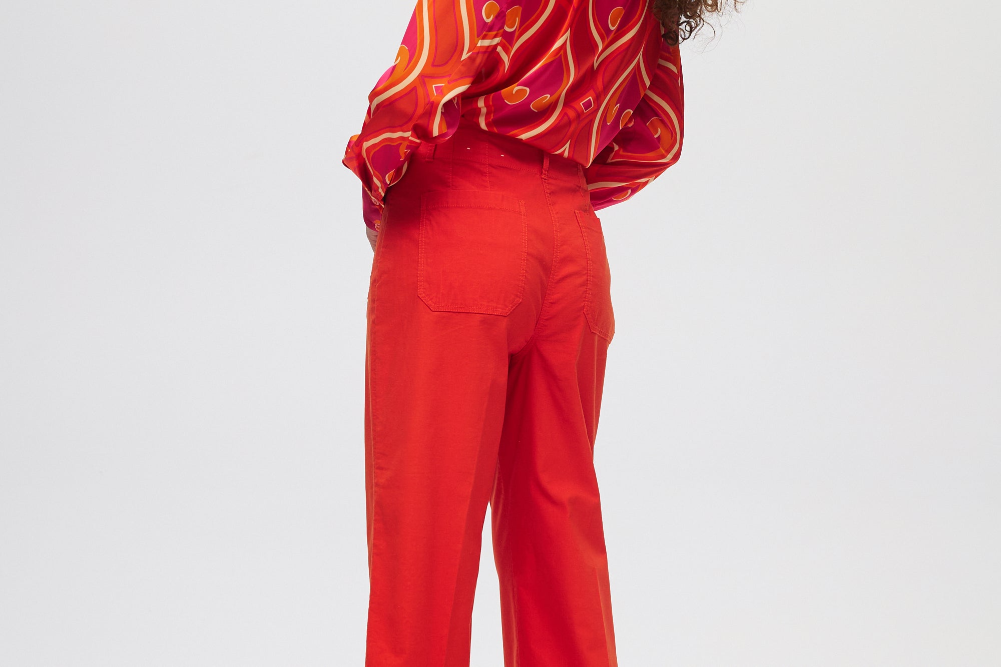 Orange Essential High-Rise Pants back