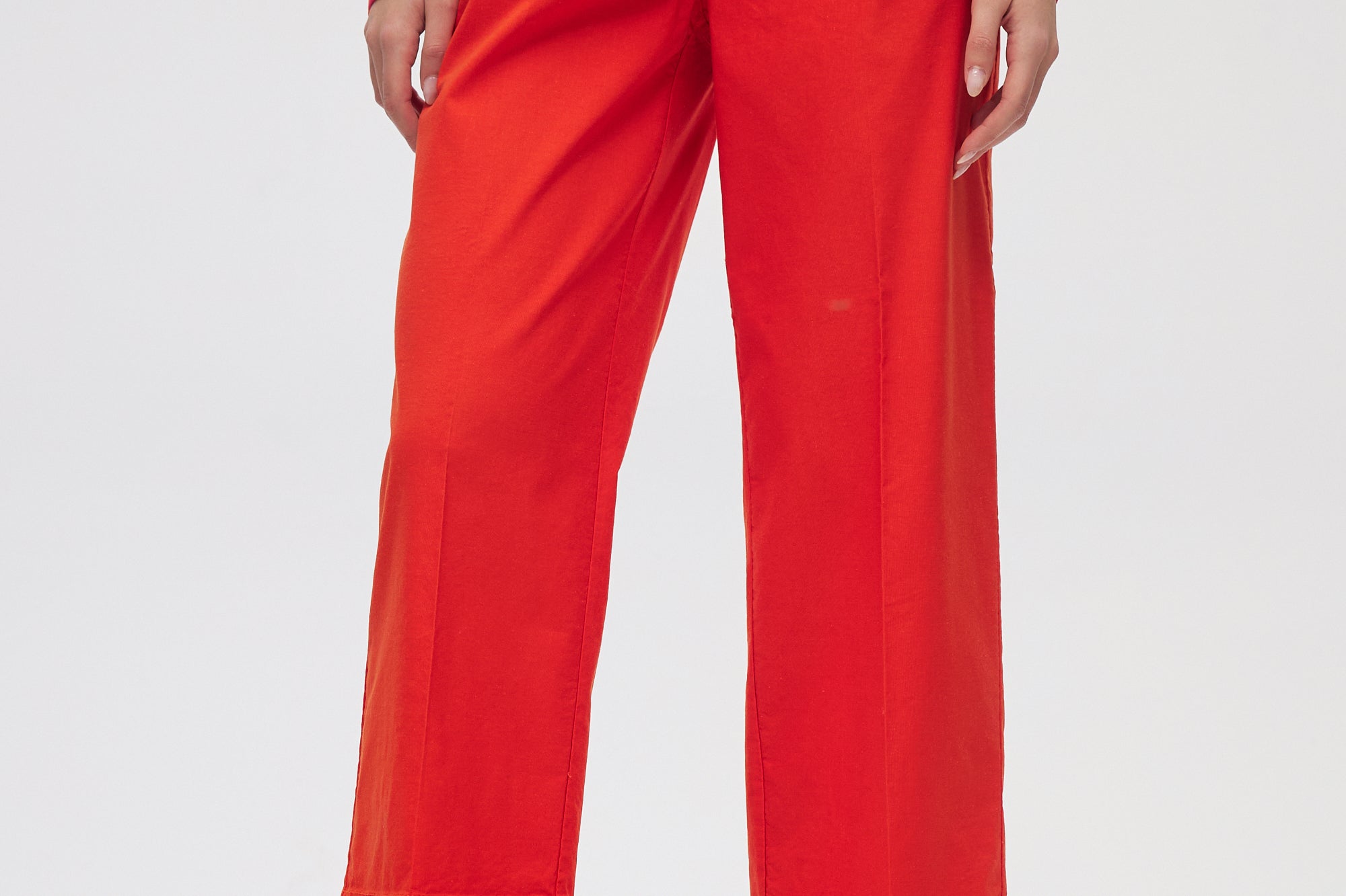 Orange Essential High-Rise Pants close up