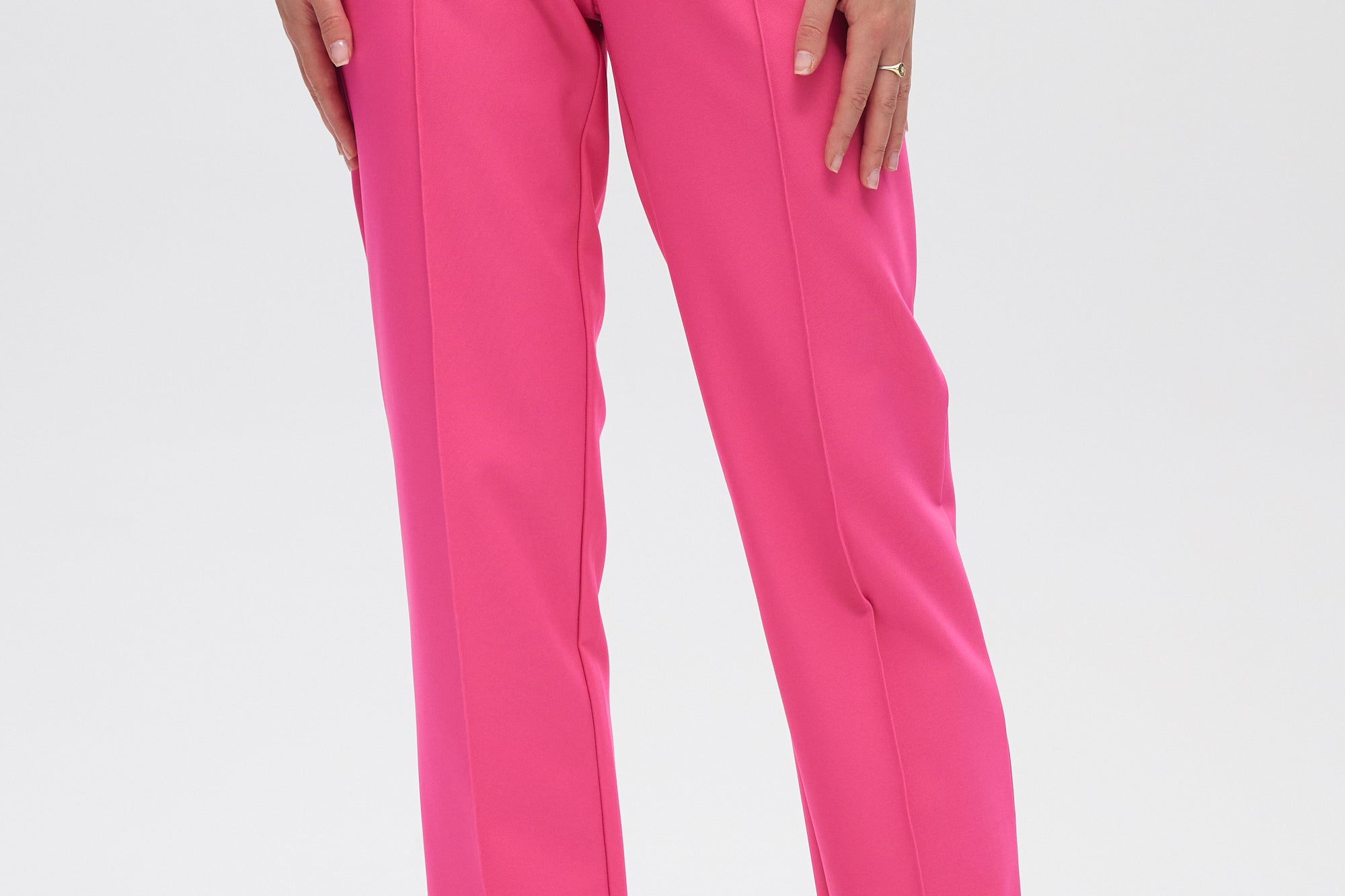 Pink Essential Straight Pants close up