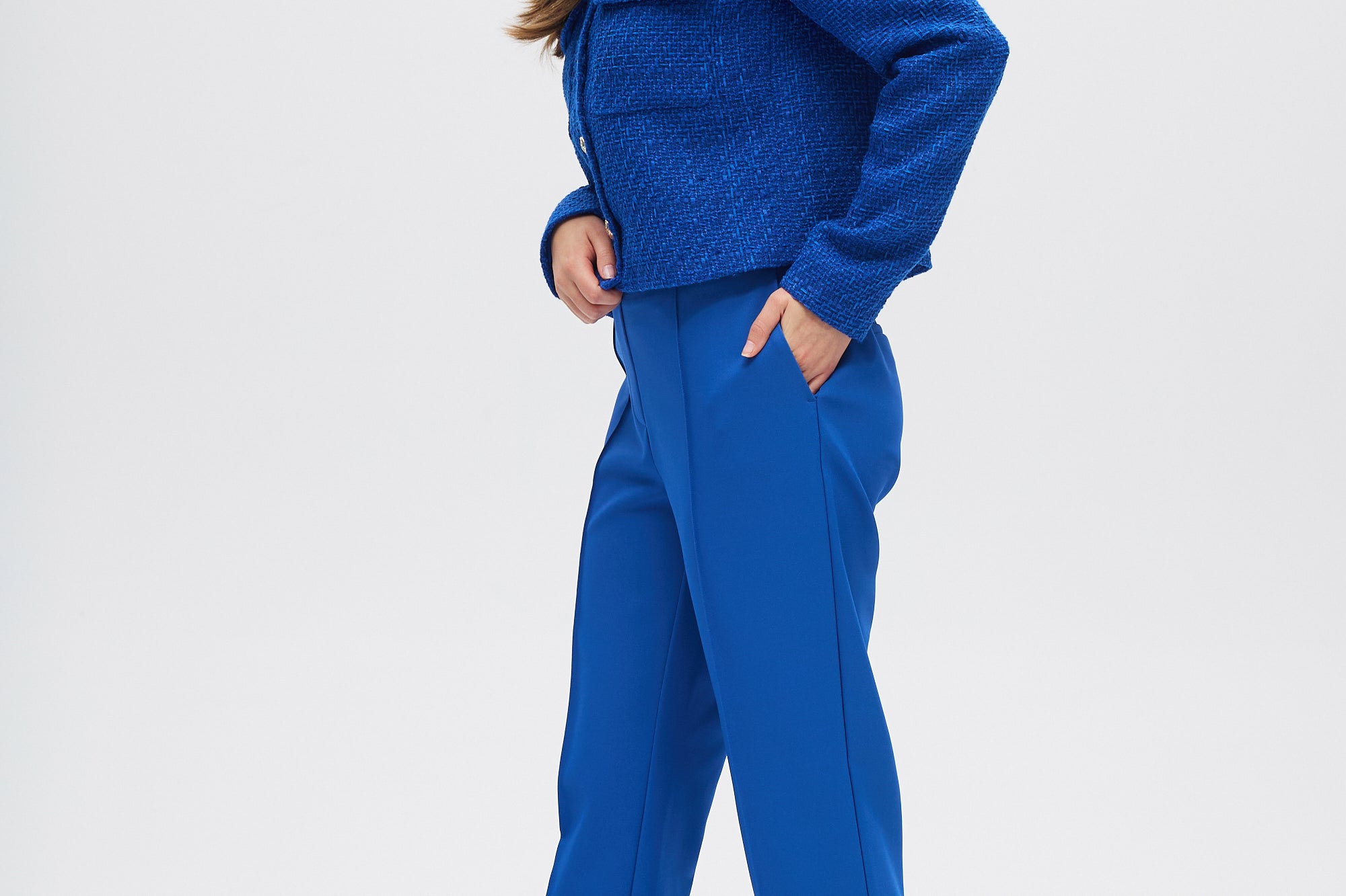 Blue Essential Straight Pants side