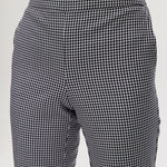 Navy Checked Slim Leg Pant featuring a pull-on waistband and button-front vest set by Hilary Radley.