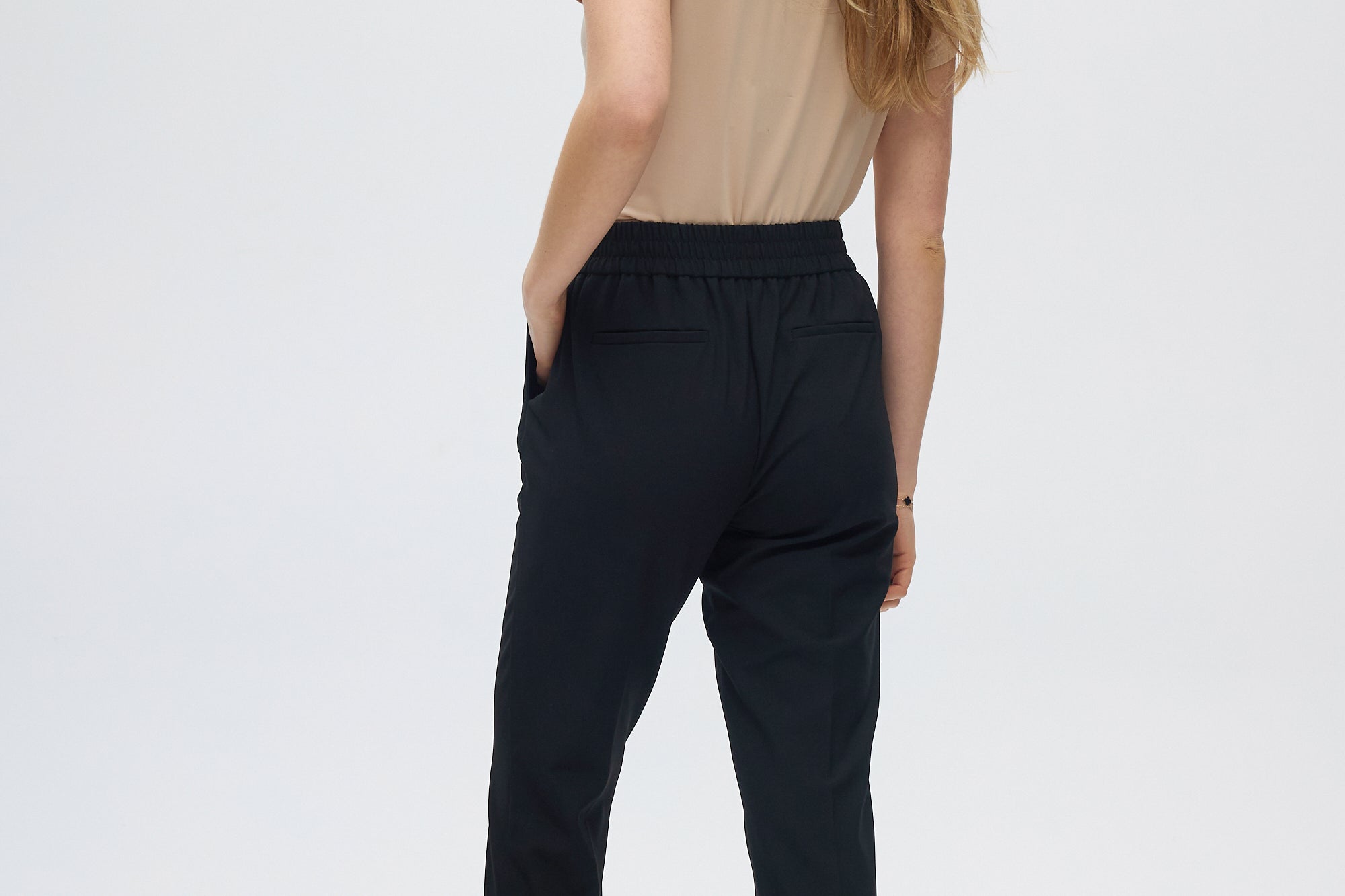 Black Classic Straight Pants back