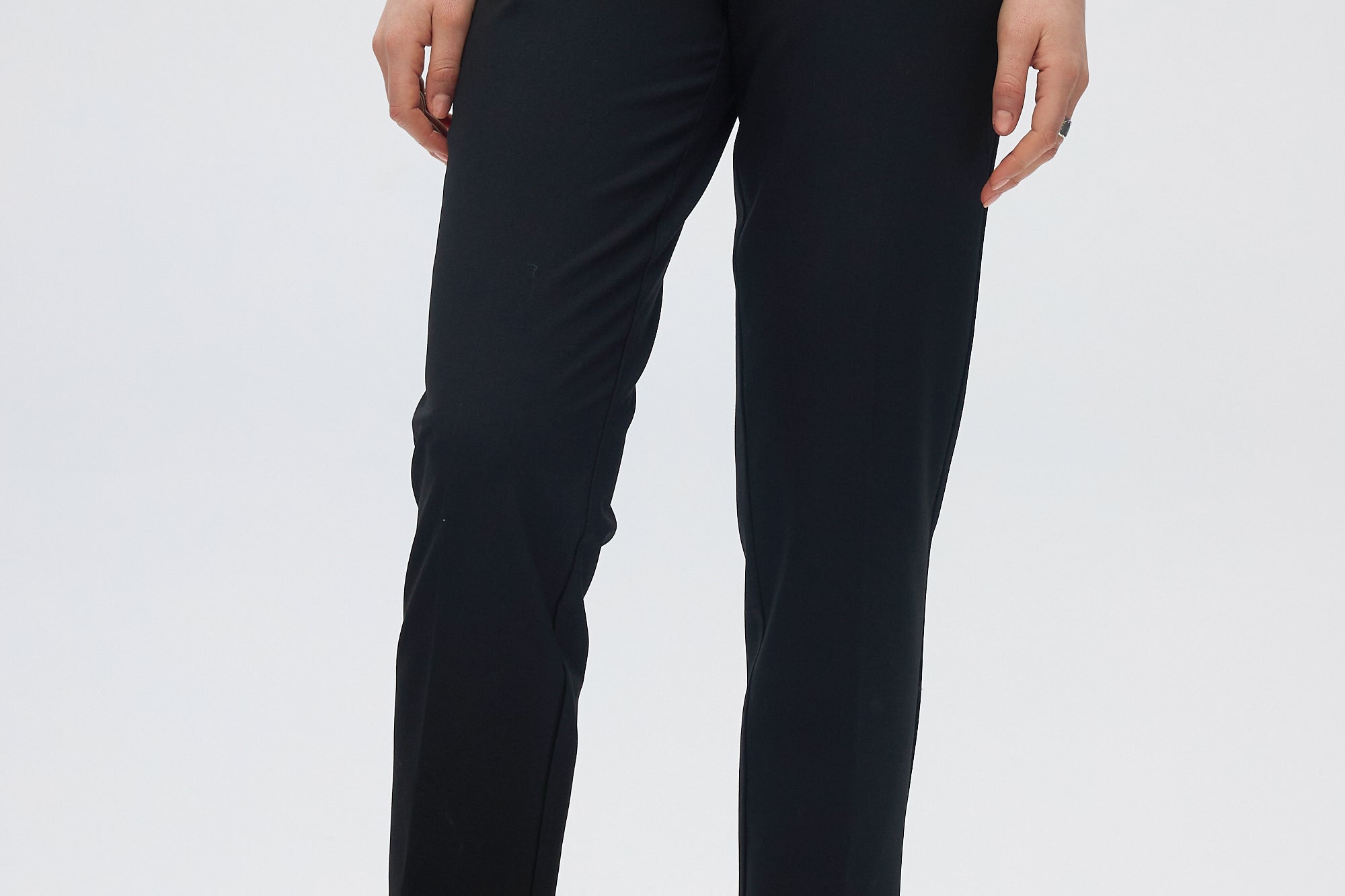 Black Classic Straight Pants close up