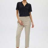 Beige Classic Straight Pants front