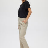 Beige Classic Straight Pants side