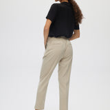 Beige Classic Straight Pants back