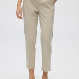 Beige Classic Straight Pants close up
