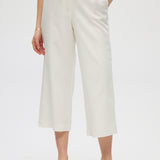 Ecru High-Rise Linen Pant close up