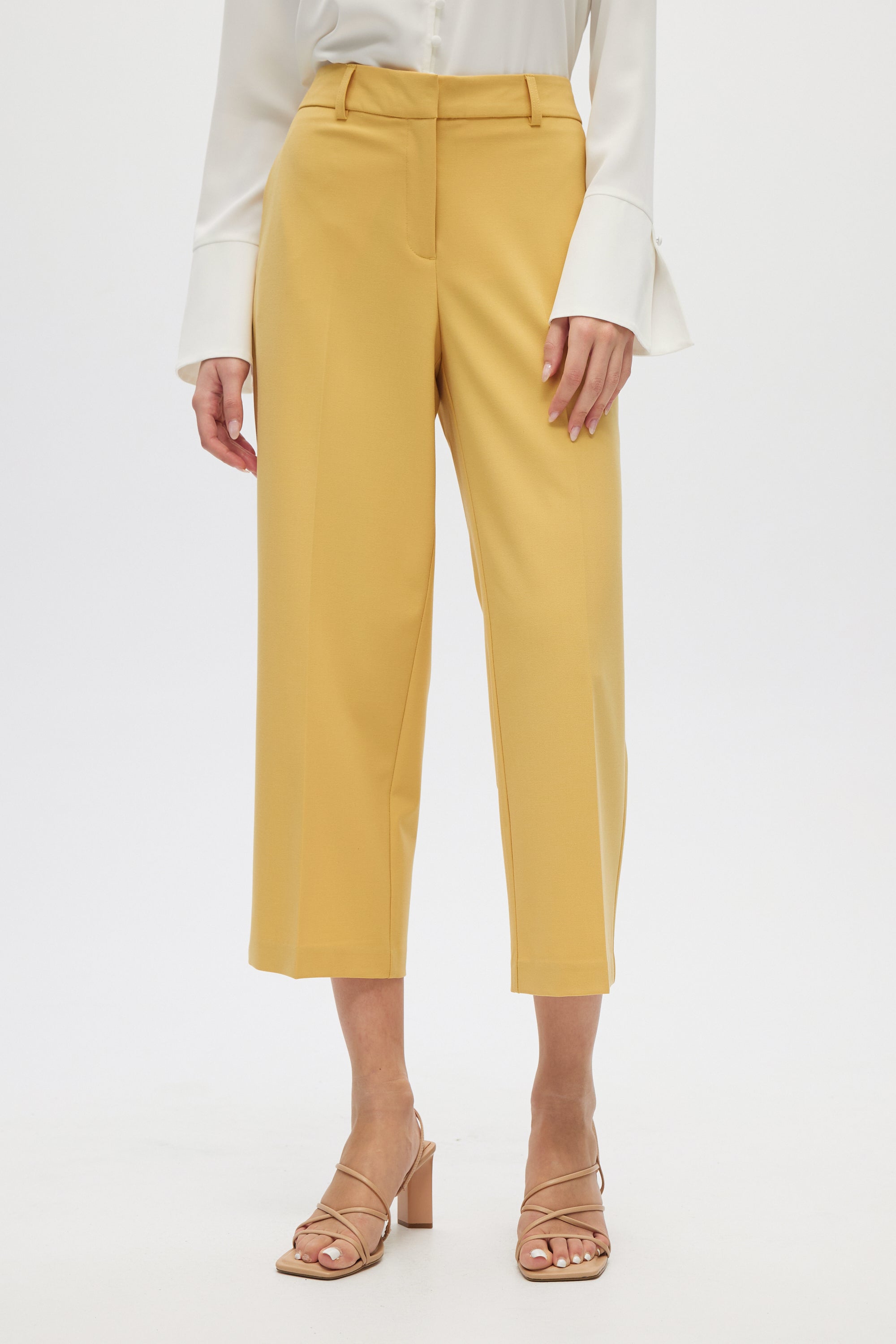 Mustard crop pants deals