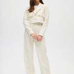 White High-Rise Pants front