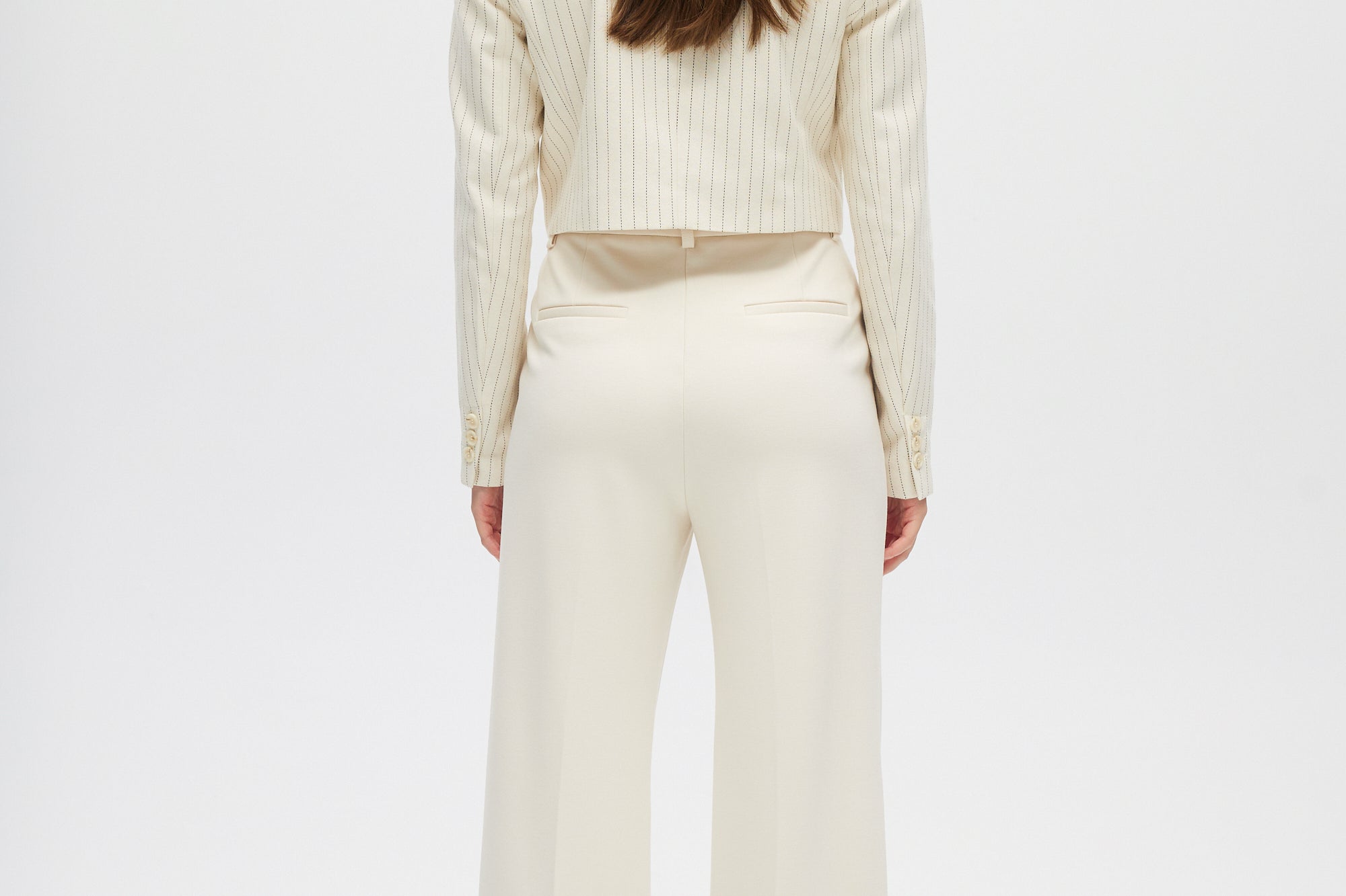 White High-Rise Pants back