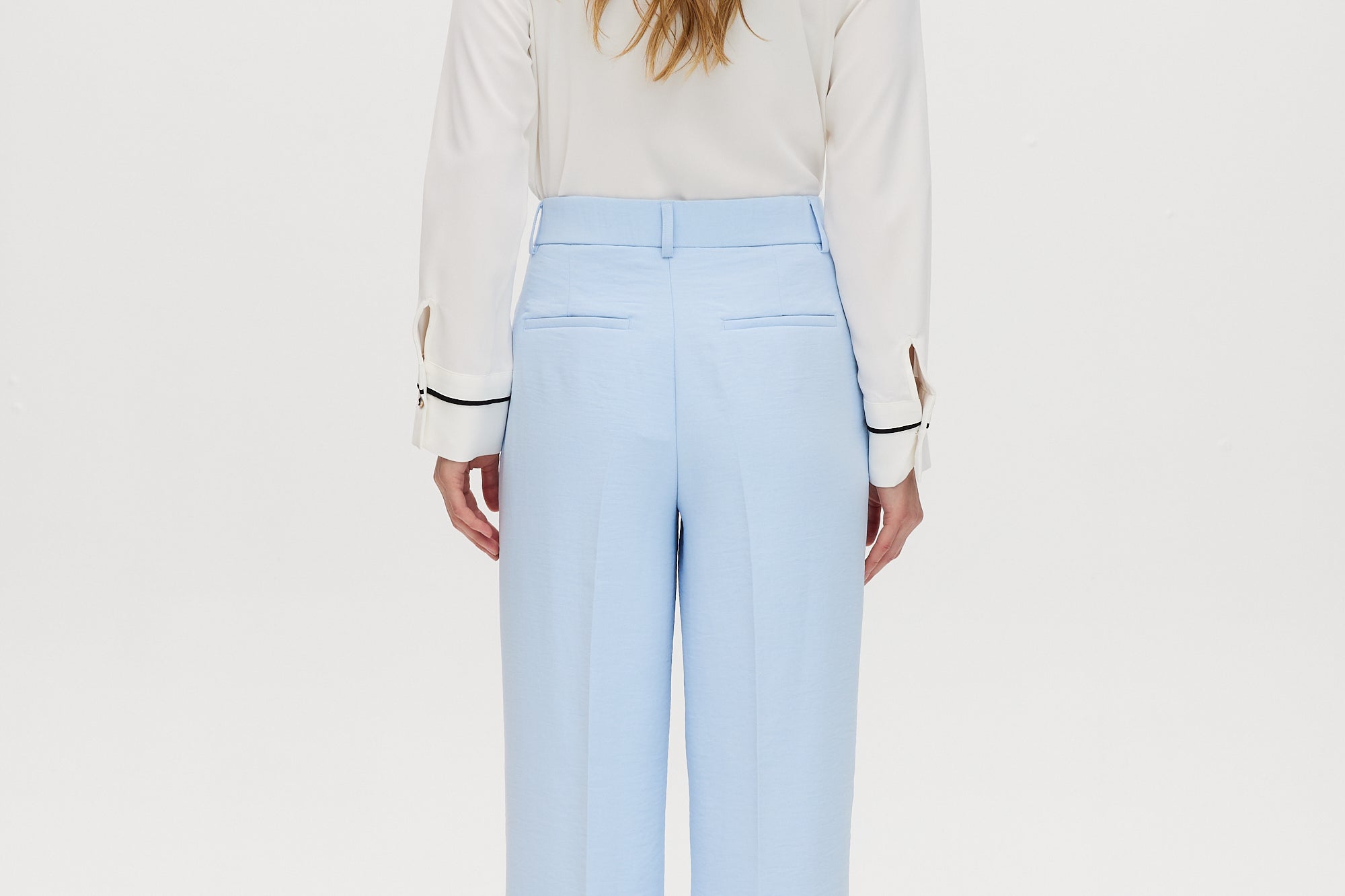 Sky Wide-Leg Tailored Pull-On Pant featuring button closure and functional pockets by Hilary Radley.