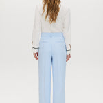 Sky Wide-Leg Tailored Pull-On Pant featuring button closure and functional pockets by Hilary Radley.