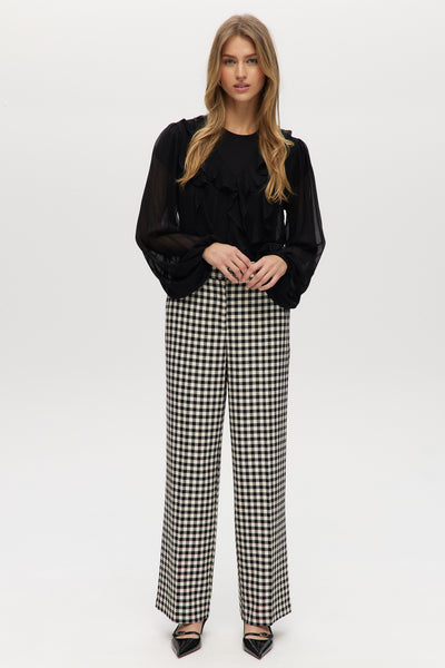 Black Off-White Tailored Wide-Leg Plaid Pant – Hilary Radley