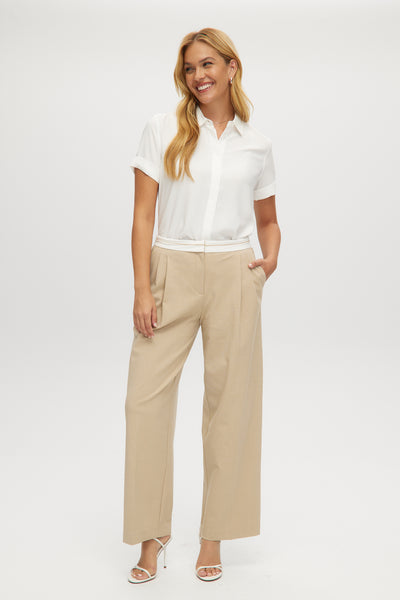 HEATHER BEIGE WIDE LEG PANTS – Hilary Radley