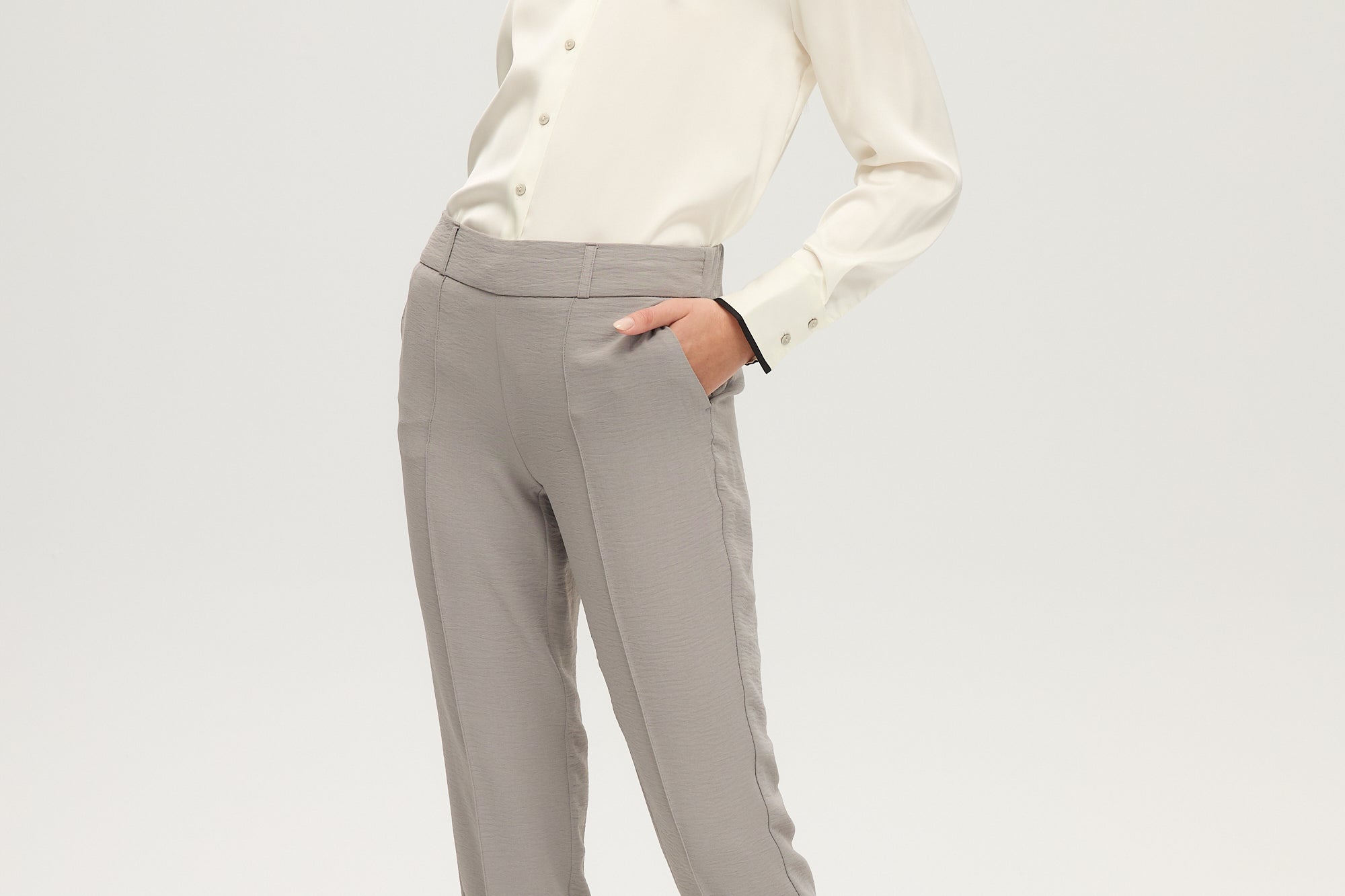 grey pull on dress pants Pull On Dress Pants- Dk Grey Plaid M