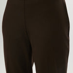 Heather Chocolate Skinny Leg Pull-On Pant featuring an elastic waistband and pockets by Hilary Radley.