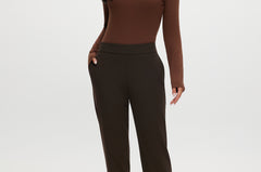 Heather Chocolate Skinny Leg Pull-On Pant with elastic waistband and pockets