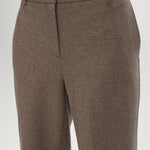 Brown Combo Herringbone Straight Leg Pants featuring a textured knit and pockets by Hilary Radley.