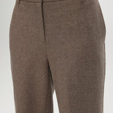 Brown Combo Herringbone Straight Leg Pants featuring a textured knit and pockets by Hilary Radley.