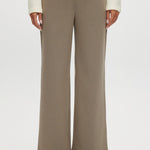 Heather Cashew straight-leg pull-on pant featuring an elastic waistband and drawstring by Hilary Radley.