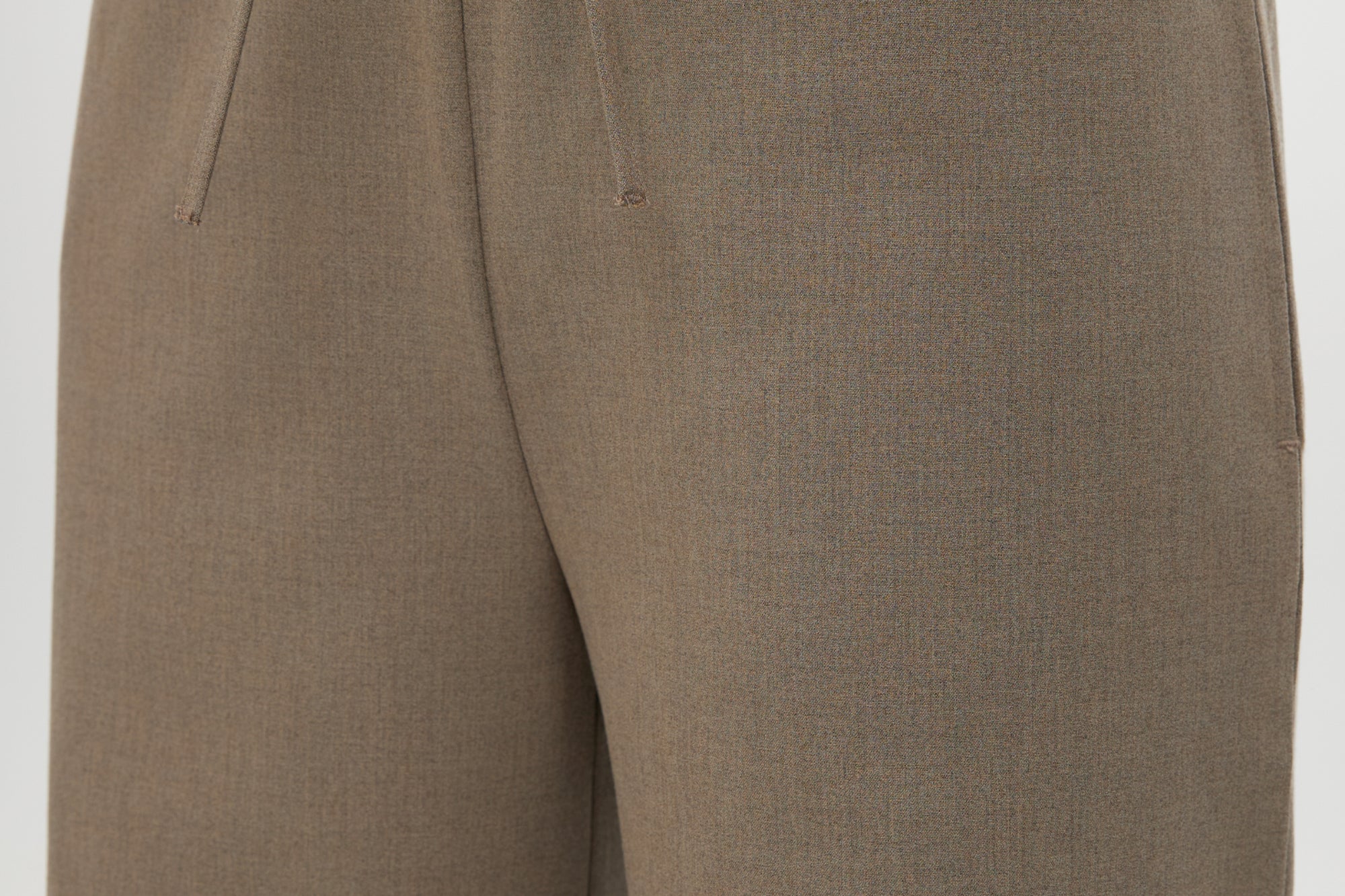 Heather Cashew straight-leg pull-on pant featuring an elastic waistband and drawstring by Hilary Radley.