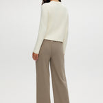 Heather Cashew straight-leg pull-on pant featuring an elastic waistband and drawstring by Hilary Radley.