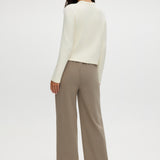 Heather Cashew straight-leg pull-on pant featuring an elastic waistband and drawstring by Hilary Radley.