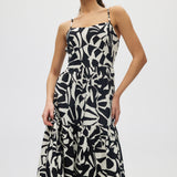 Black Linen Maxi Summer Dress front 2