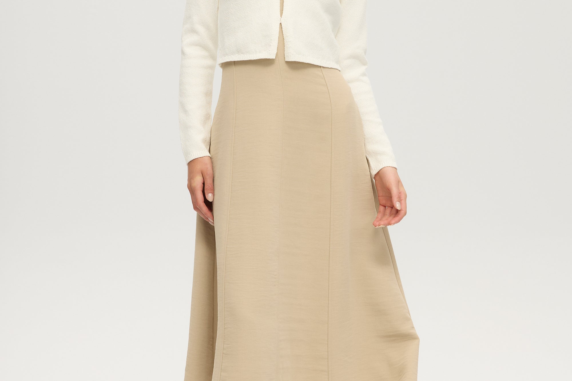 BEIGE CRINKLE CREPE CARDIGAN & DRESS 2PCS SET Hilary Radley BEIGE CRINKLE CREPE CARDIGAN & DRESS 2PCS SET Hilary Radley