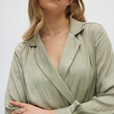 Sage Long Sleeve Jumpsuit close up
