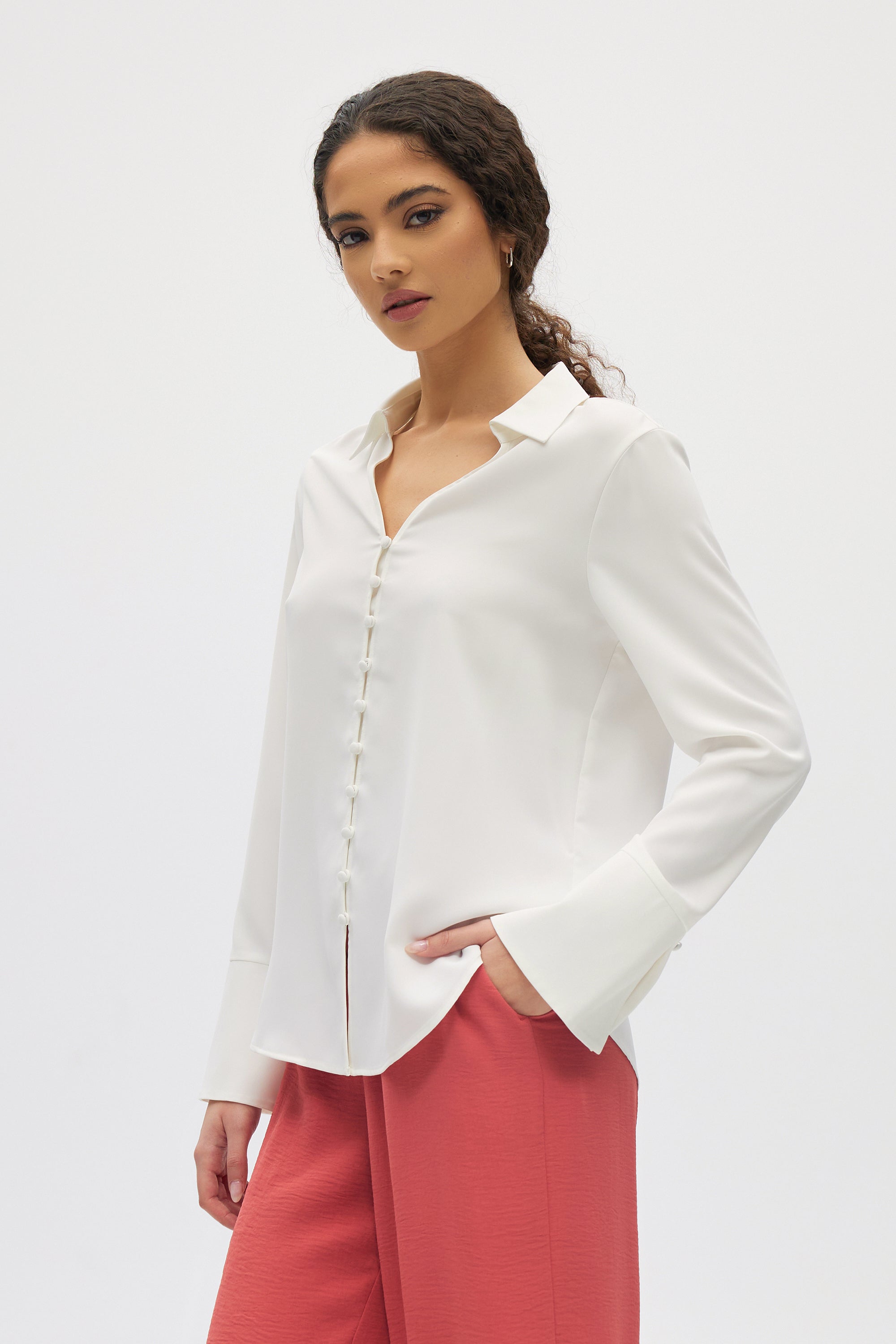 ivory blouse long sleeve