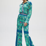 Teal Relaxed Floral Printed Bottoms side