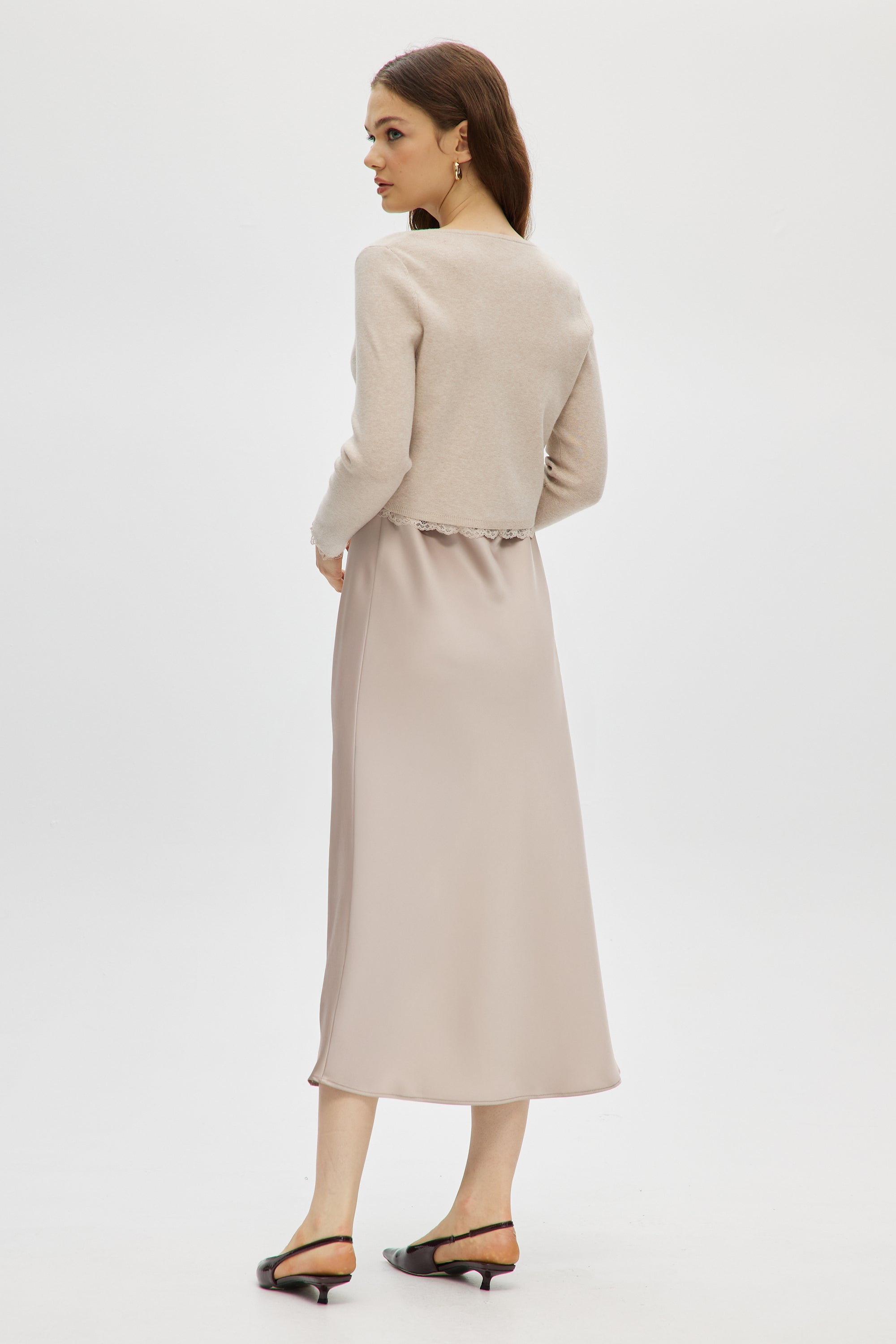 satin slip dress with cardigan 5 Ways To Style a (Crushed Silk!) Slip Dress For The Fall Grace Byers