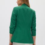 Green Bunchy Sleeve Blazer Jacket back