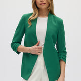 Green Bunchy Sleeve Blazer Jacket front 2