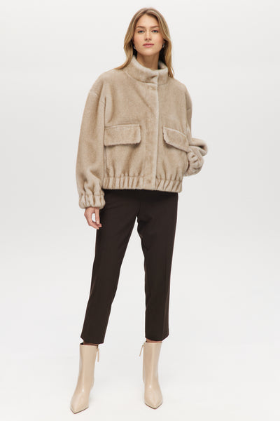 GREY BOXY VEGAN FUR JACKET – Hilary Radley