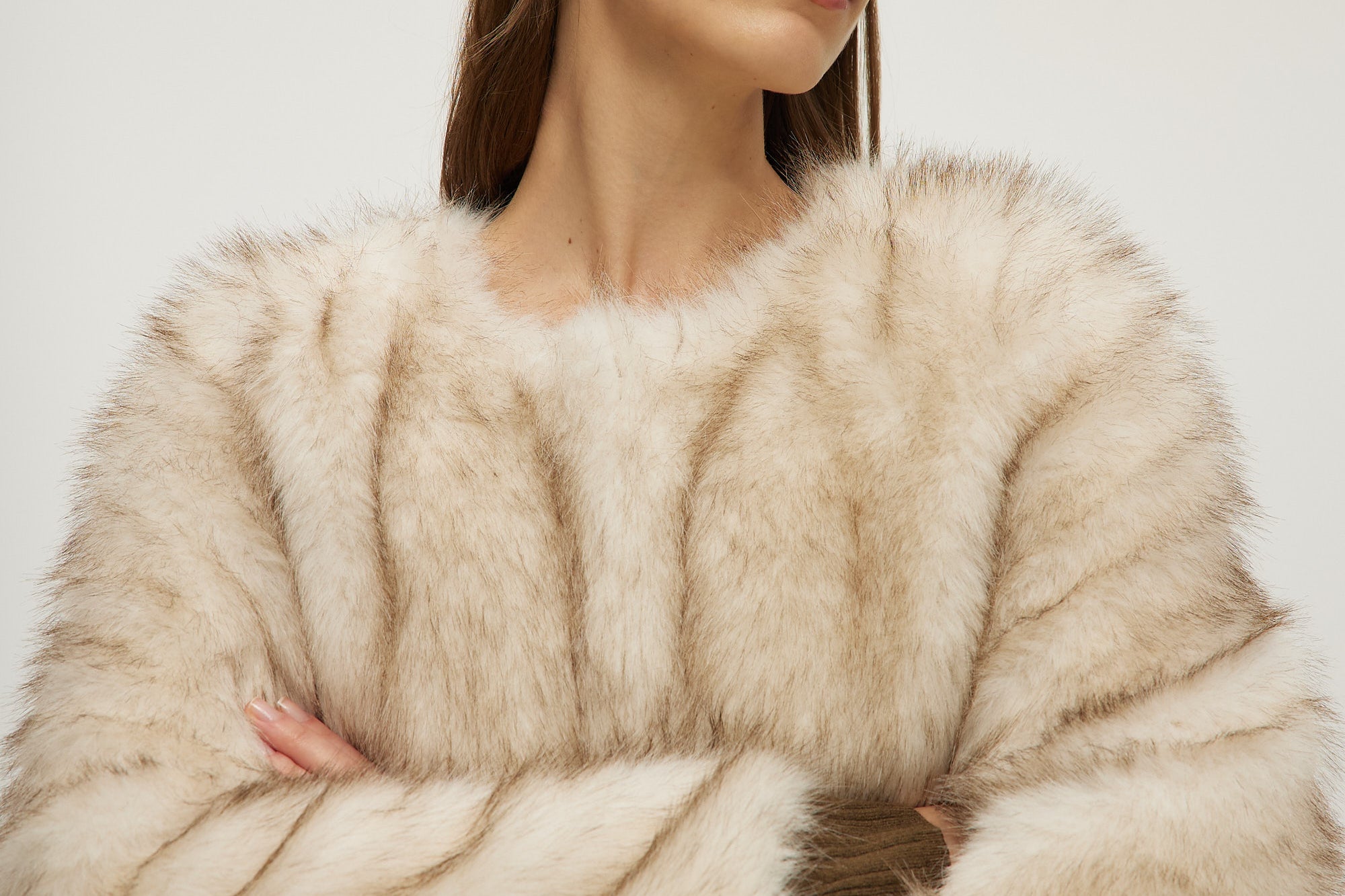 BEIGE SHORT VEGAN FUR JACKET – Hilary Radley