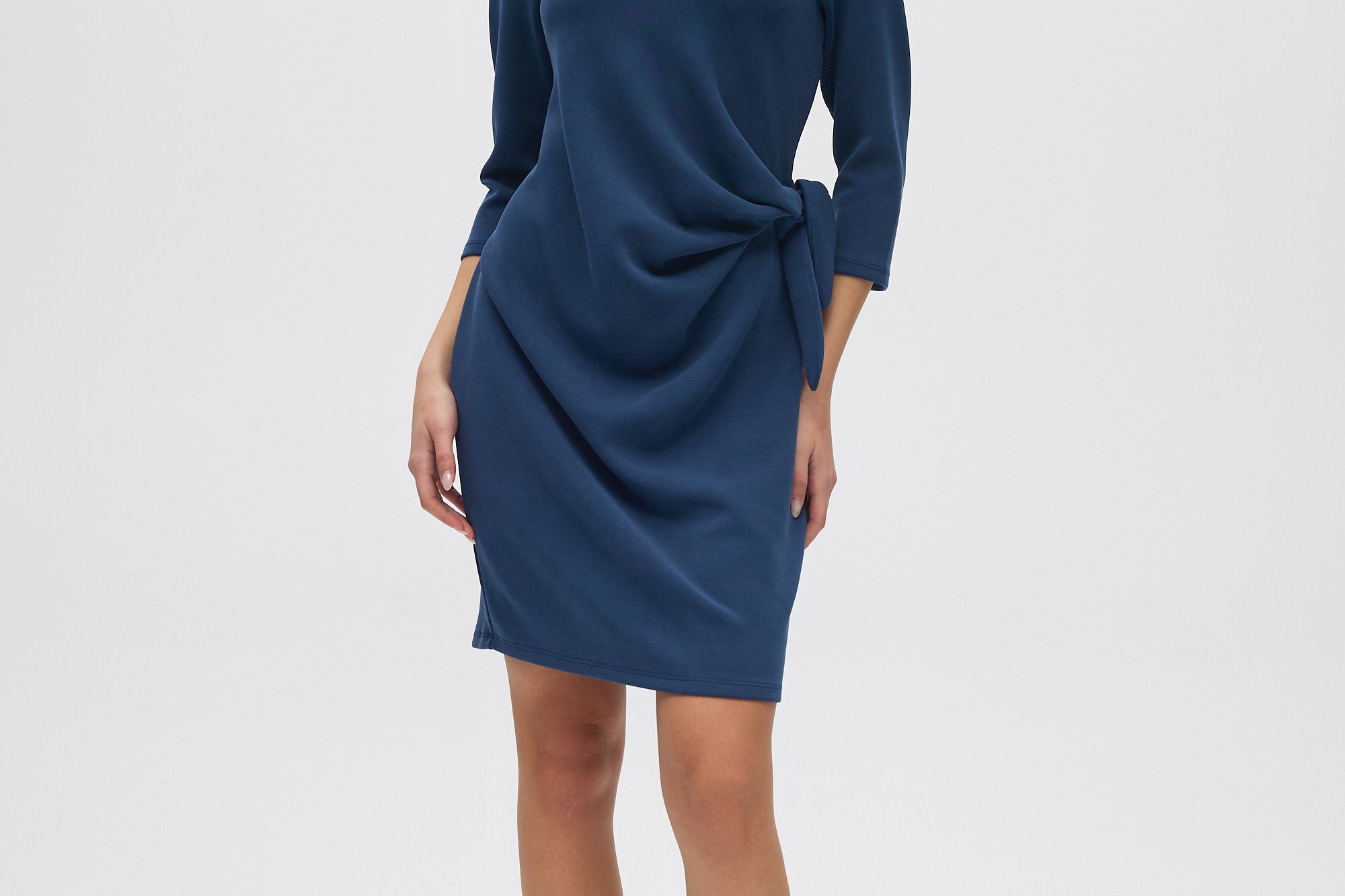 Navy Crew Neck Dress front